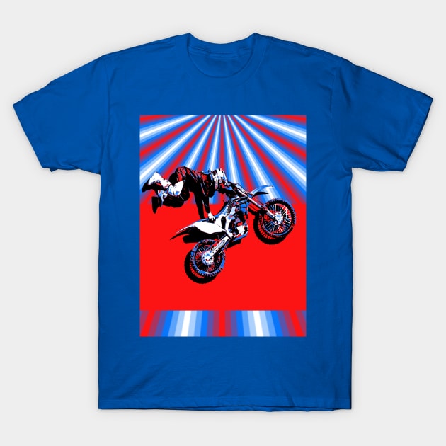 Retro Motocross Rider Design T-Shirt by Highseller